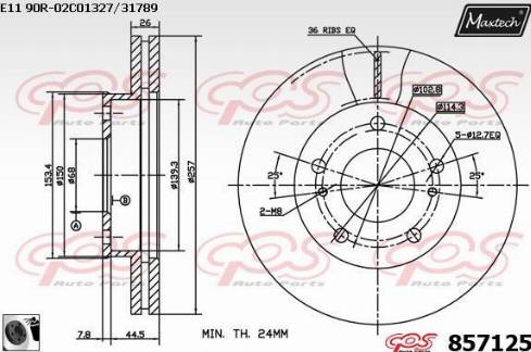 Maxtech 857125.0060 - Kočioni disk www.molydon.hr