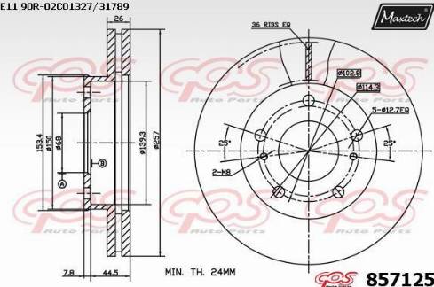 Maxtech 857125.0000 - Kočioni disk www.molydon.hr