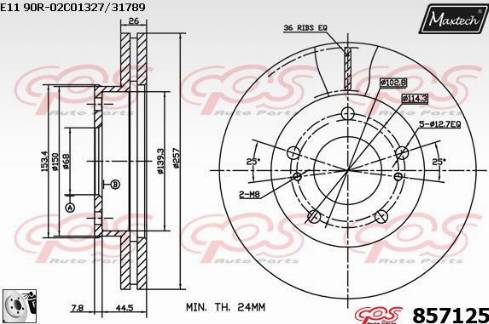 Maxtech 857125.0080 - Kočioni disk www.molydon.hr