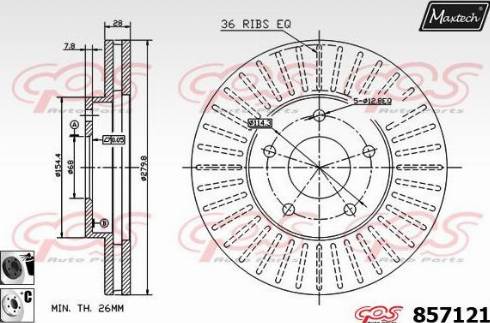 Maxtech 857121.6060 - Kočioni disk www.molydon.hr