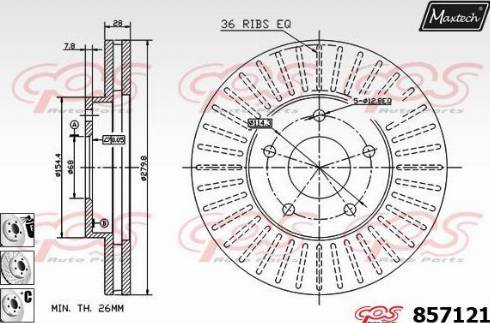 Maxtech 857121.6880 - Kočioni disk www.molydon.hr