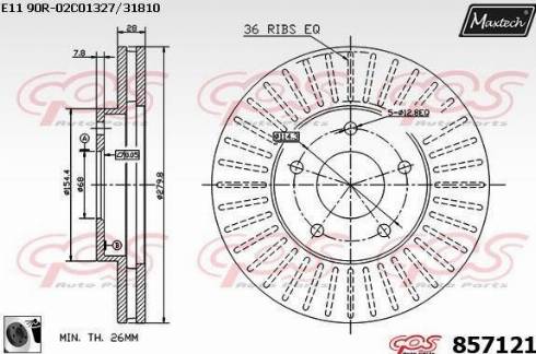 Maxtech 857121.0060 - Kočioni disk www.molydon.hr