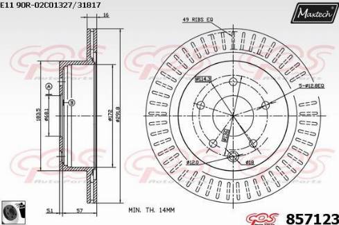 Maxtech 857123.0060 - Kočioni disk www.molydon.hr