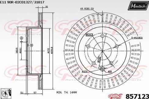 Maxtech 857123.0080 - Kočioni disk www.molydon.hr