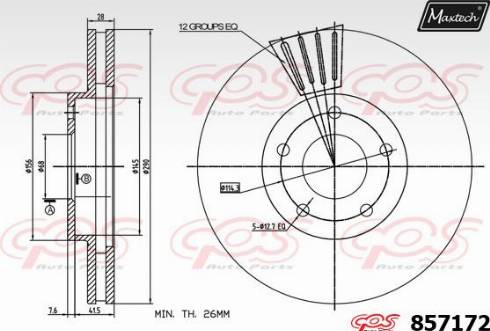 Maxtech 857172.0000 - Kočioni disk www.molydon.hr