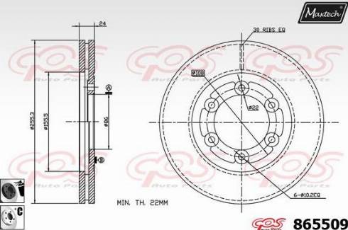 Maxtech 865509.6060 - Kočioni disk www.molydon.hr