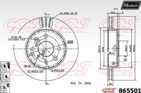 Maxtech 865501.6980 - Kočioni disk www.molydon.hr