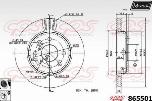 Maxtech 865501.6060 - Kočioni disk www.molydon.hr