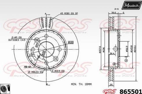 Maxtech 865501.0060 - Kočioni disk www.molydon.hr