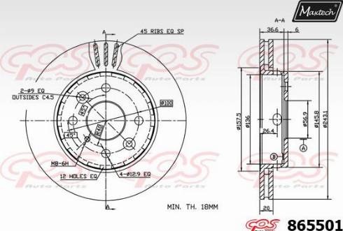 Maxtech 865501.0000 - Kočioni disk www.molydon.hr