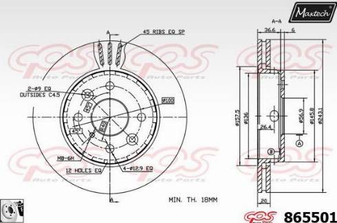 Maxtech 865501.0080 - Kočioni disk www.molydon.hr