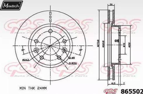 Maxtech 865502.0000 - Kočioni disk www.molydon.hr