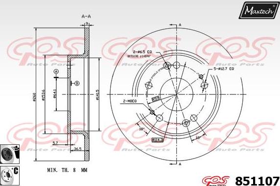 Maxtech 865502 - Kočioni disk www.molydon.hr