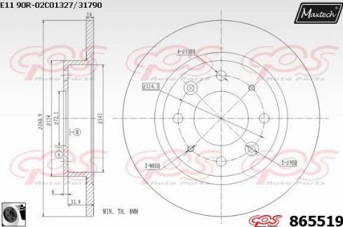 Maxtech 865519.0060 - Kočioni disk www.molydon.hr