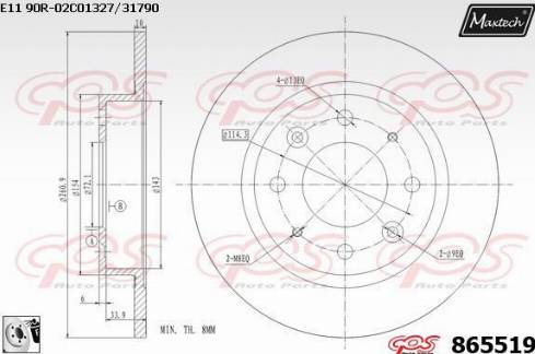 Maxtech 865519.0080 - Kočioni disk www.molydon.hr