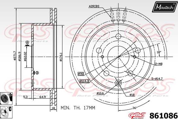 Maxtech 865519 - Kočioni disk www.molydon.hr