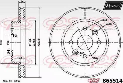 Maxtech 865514.6980 - Kočioni disk www.molydon.hr