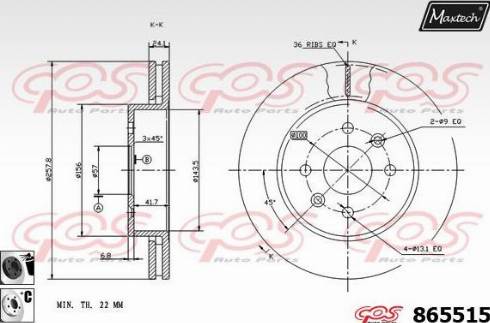 Maxtech 865515.6060 - Kočioni disk www.molydon.hr