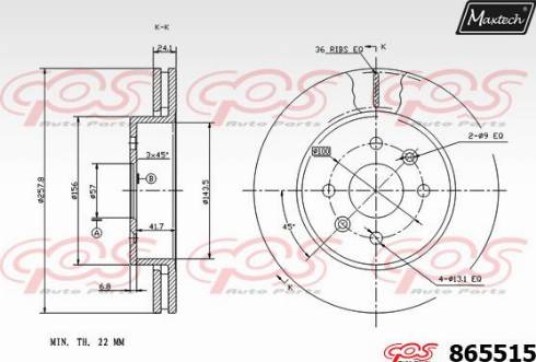 Maxtech 865515.0000 - Kočioni disk www.molydon.hr