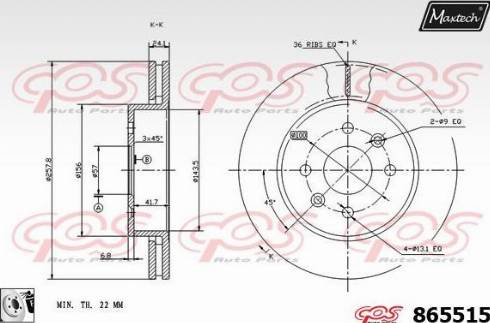 Maxtech 865515.0080 - Kočioni disk www.molydon.hr