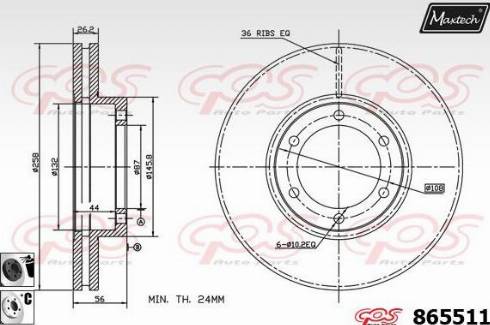 Maxtech 865511.6060 - Kočioni disk www.molydon.hr