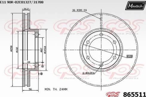 Maxtech 865511.0000 - Kočioni disk www.molydon.hr