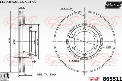 Maxtech 865511.0080 - Kočioni disk www.molydon.hr