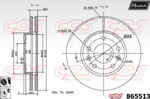 Maxtech 865513.6060 - Kočioni disk www.molydon.hr