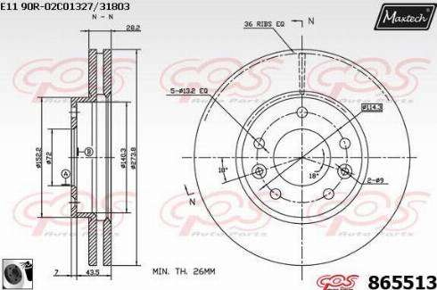 Maxtech 865513.0060 - Kočioni disk www.molydon.hr