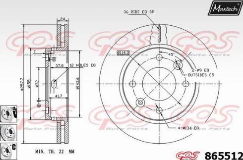 Maxtech 865512.6980 - Kočioni disk www.molydon.hr