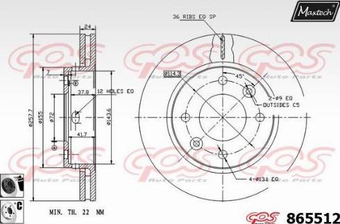 Maxtech 865512.6060 - Kočioni disk www.molydon.hr