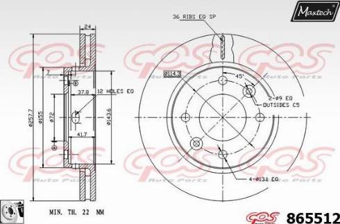 Maxtech 865512.0080 - Kočioni disk www.molydon.hr