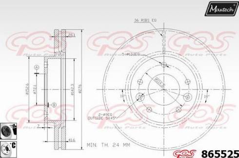 Maxtech 865525.6060 - Kočioni disk www.molydon.hr