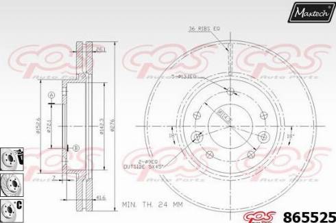 Maxtech 865525.6880 - Kočioni disk www.molydon.hr