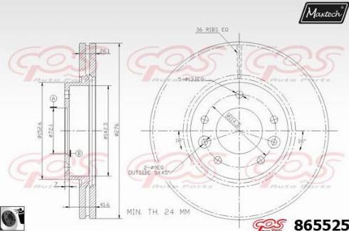 Maxtech 865525.0060 - Kočioni disk www.molydon.hr