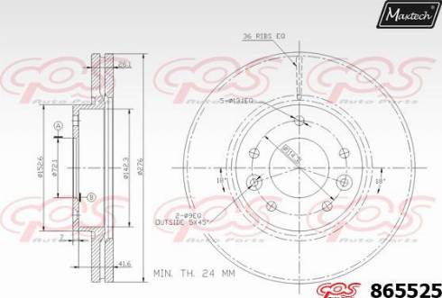 Maxtech 865525.0000 - Kočioni disk www.molydon.hr