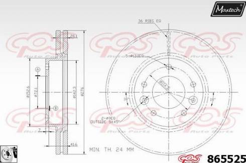 Maxtech 865525.0080 - Kočioni disk www.molydon.hr