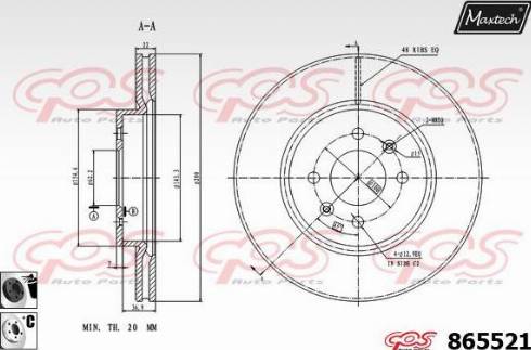 Maxtech 865521.6060 - Kočioni disk www.molydon.hr