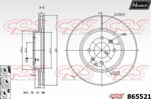 Maxtech 865521.6980 - Kočioni disk www.molydon.hr