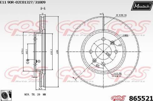 Maxtech 865521.0060 - Kočioni disk www.molydon.hr