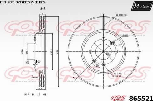 Maxtech 865521.0000 - Kočioni disk www.molydon.hr