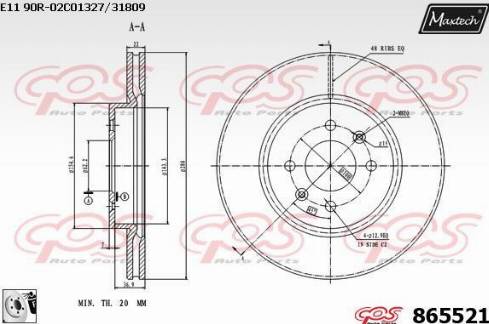 Maxtech 865521.0080 - Kočioni disk www.molydon.hr