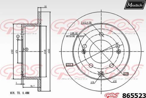 Maxtech 865523.0000 - Kočioni disk www.molydon.hr