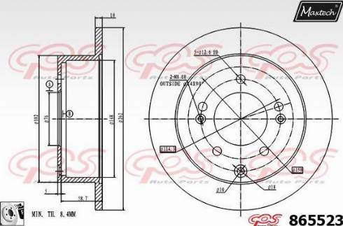 Maxtech 865523.0080 - Kočioni disk www.molydon.hr