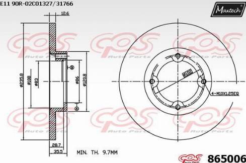 Maxtech 865006.0000 - Kočioni disk www.molydon.hr