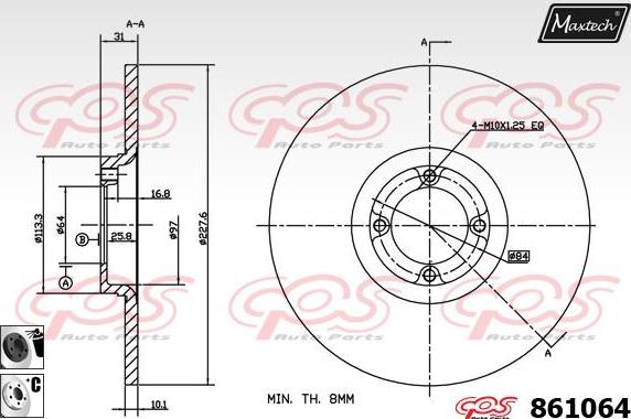 Maxtech 865006 - Kočioni disk www.molydon.hr