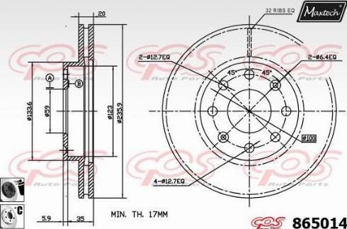 Maxtech 865014.6060 - Kočioni disk www.molydon.hr