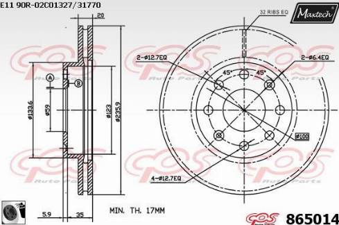 Maxtech 865014.0060 - Kočioni disk www.molydon.hr