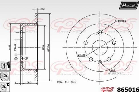 Maxtech 865016.6880 - Kočioni disk www.molydon.hr