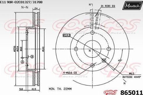 Maxtech 865011.0000 - Kočioni disk www.molydon.hr